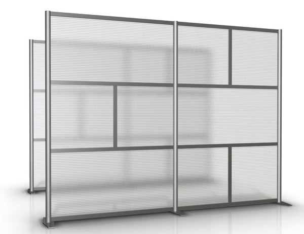100" wide by 75" tall Modern Office Partition Translucent Panels
