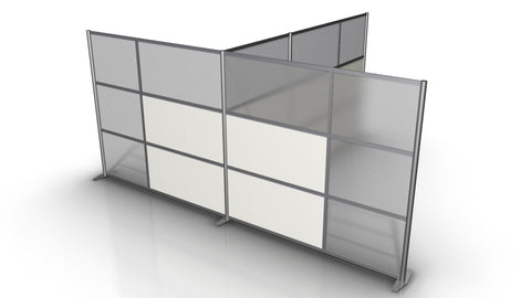 T-Shaped Office Partition 133" x 84" x 84"