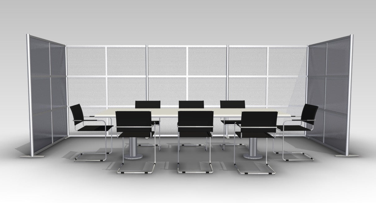 U-Shaped Office Partition Wall, Translucent Panels