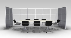 U-Shaped Office Partition Wall, Translucent Panels