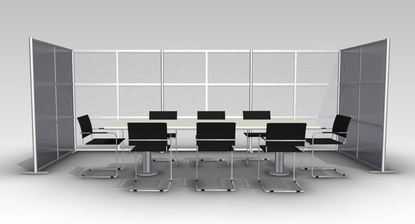 U-Shaped Office Partition Wall, Translucent Panels
