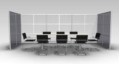 U-Shaped Office Partition Wall, Translucent Panels